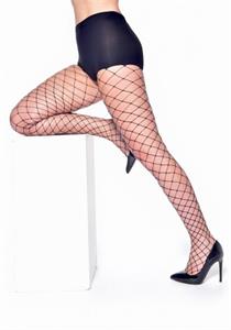 Metallic Large Net Tights (Black and Silver)